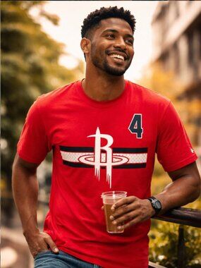 New Era Houston Rockets “4” Graphic T-Shirt – Red – Size XXL (NWT)
